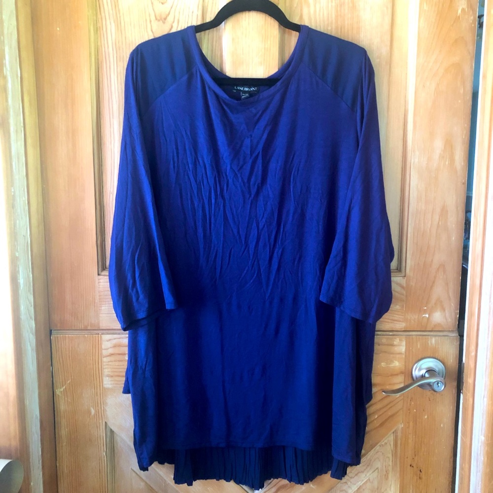 Navy Blue LANE BRYANT Pleated Dressy Tee sz 26/28